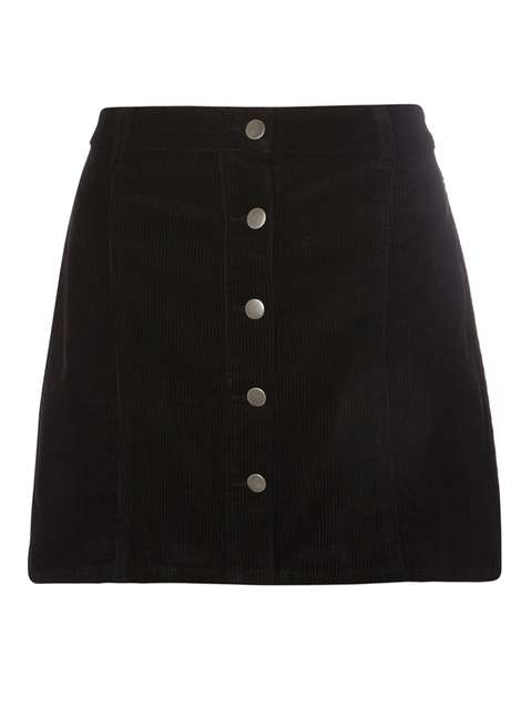 Petite Black Cord Skirt